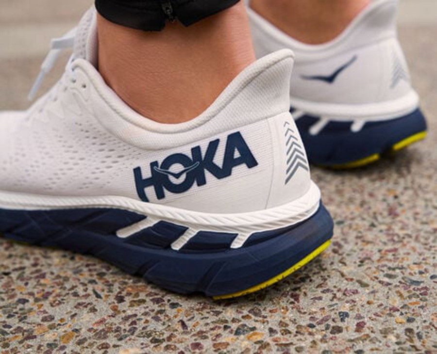 Hoka One One Clifton 7 Löparskor Herr - Vita/Svarta - UEFGN-3598